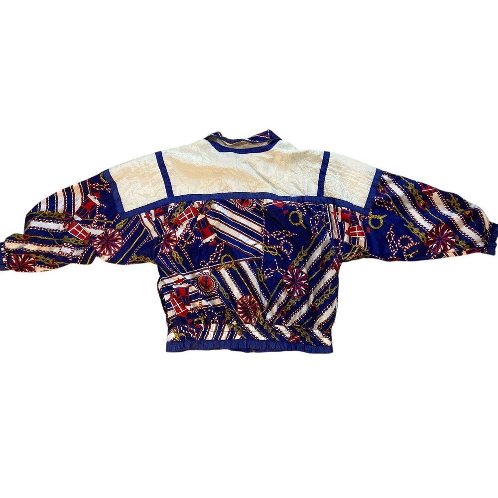 Nautical Pirate Jacket‎ Windbreaker Size M by Lady Avon 90s Granny Style Retro - Picture 4 of 9
